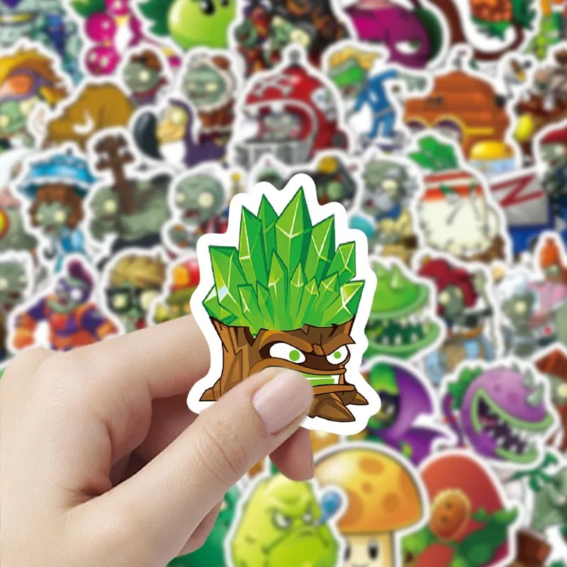 100 Uds. Plantas de personalidad de dibujos animados vs. Zombies, pegatinas decorativas para garabatos creativos PVZ