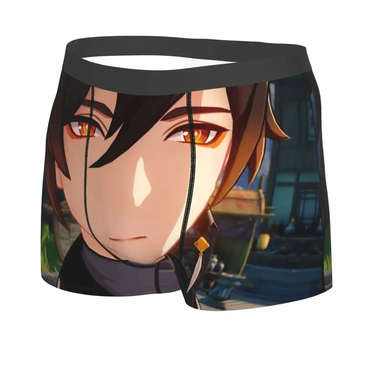 Zhongli Genshin Impact Underwear Men Sexy Printed Customized Anime Game Boxer Briefs Shorts Panties Soft Underpants