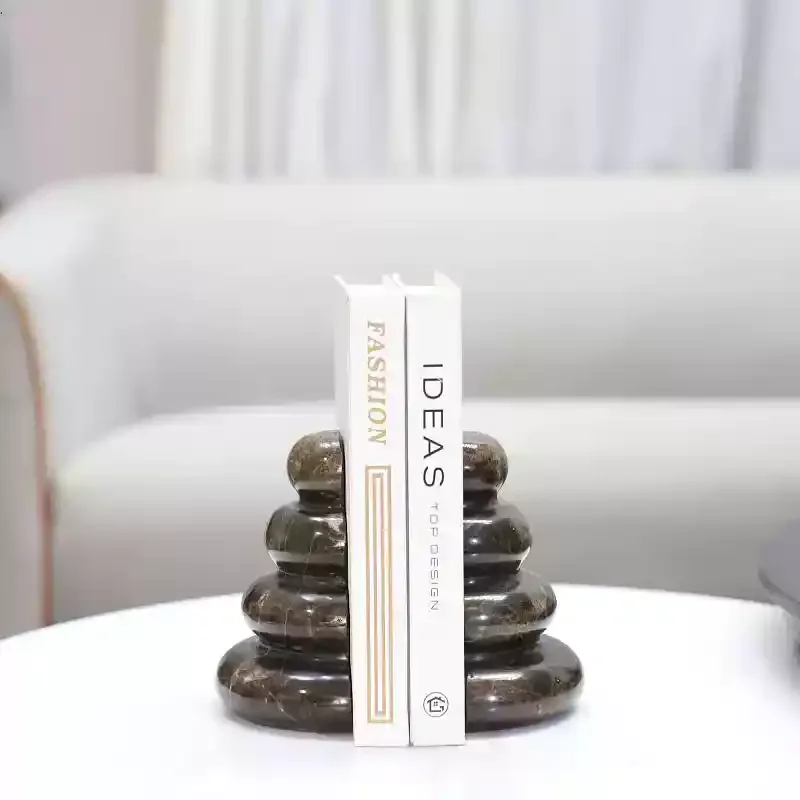 Creative Marble Trapezoidal Book Shelf Decoration, Living Room TV Cabinet, Home Cave Stone Book Stand Decoration, 13 * 14 * 14cm