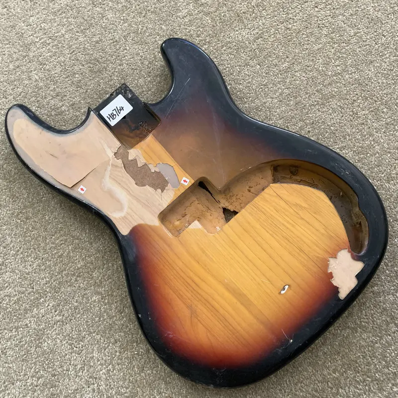 HB764 4 Strings ELectric Bass Body PB Pickups Solid Wood With Synthetic wood DIY Guitar Parts Replace Accessories Paints Damage