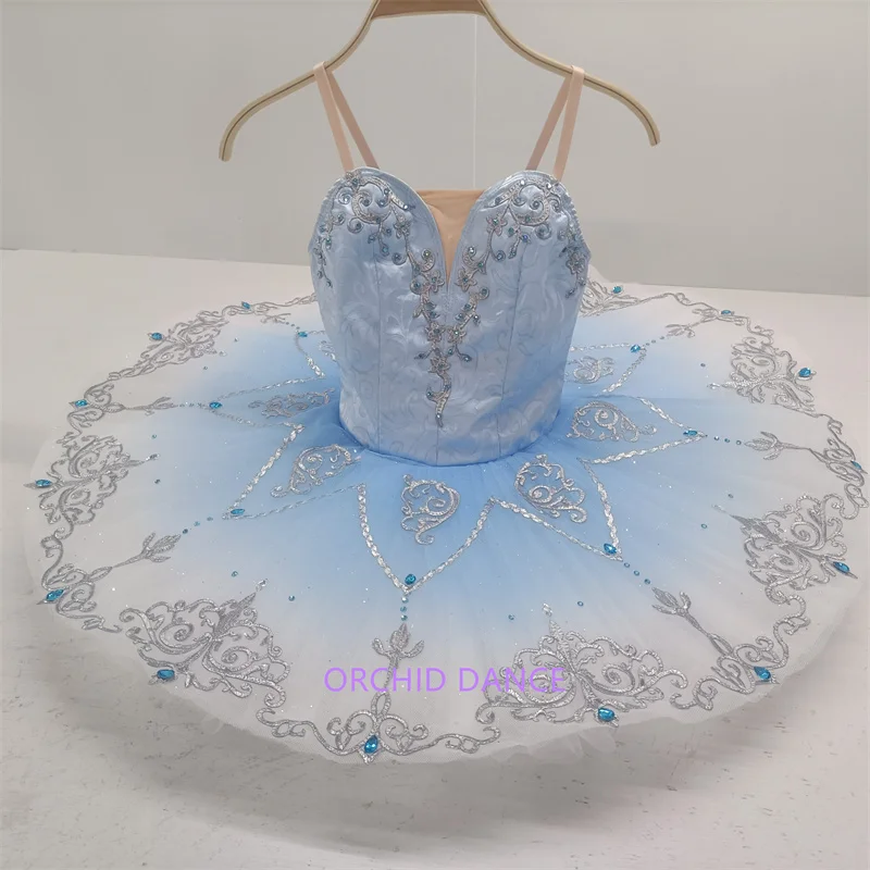 Cheap High Quality 7 Layers Custom Size Custom Color Kids Girls Children Gradient Pink Blue Bird Performance Tutu