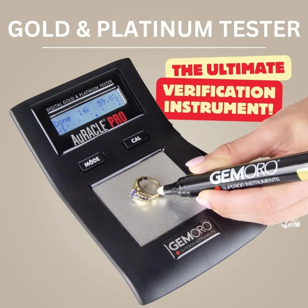 AuRACLE PRO | Accurate Compact Portable Electronic Digital LCD Display High Karat Gold & Platinum Tester