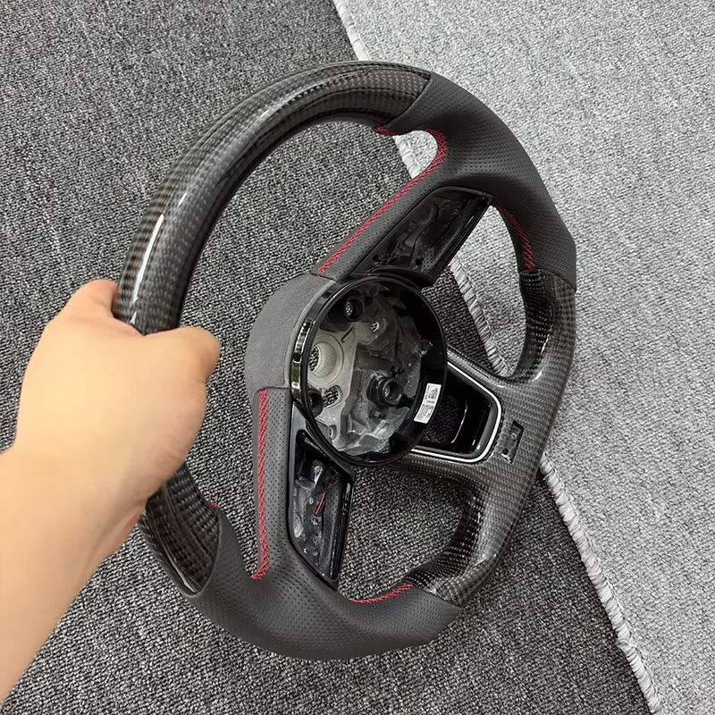 Picture 6: Suitable for Audi A3 A4 A5 A6 A7 B9 A4L Q2 Q3 Q4 Q5 Q6 custom leather carbon fiber steering wheel