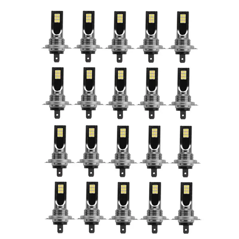 AEA7-20Pcs H7 12SMD LED Fog Light Canbus Bulb Conversion 1000LM 6000K White Light Error Free Canbus Bulb Front Fog Lamp Bulb