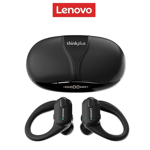 Lenovo XT80 Auriculares inalámbricos deportivos con micrófonos, control de botones, pantalla LED de alimentación, sonido estéreo de alta fidelidad