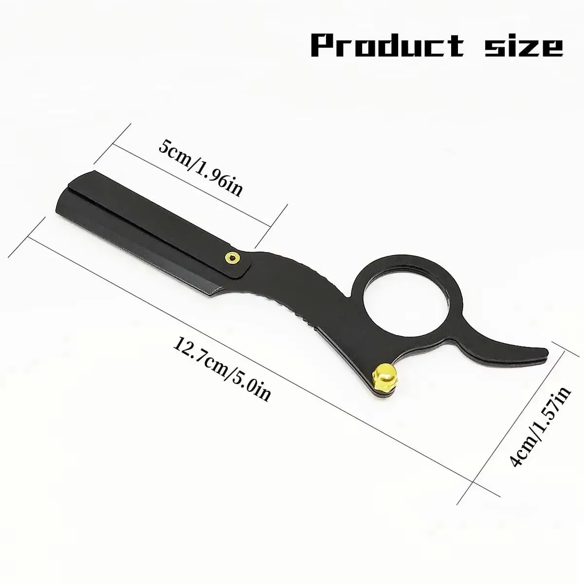 Stainless Steel Classic Double Edge Shaving Razor for Thumb Haircutting Bald Head Eyebrow Trimming Hairdressing Stand