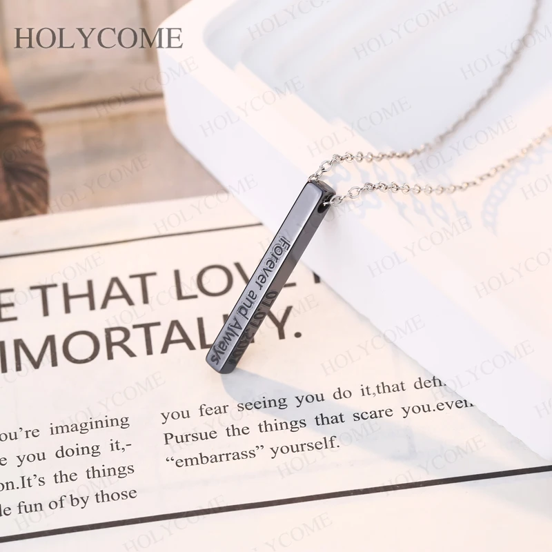 

Moissanite Cube Necklace Pendant Free Engraving White Black Double Tone Gemstone Minimalist Design for Daily Wear Charms