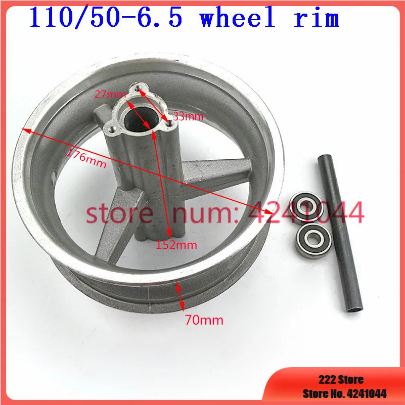 110/50-6.5 Aluminum Wheels 6.5 inch rear wheel rims use  tire tyre for Mini Moto 47cc 49cc pocket bike