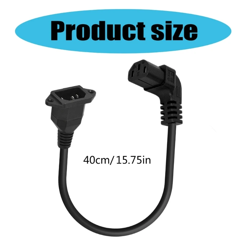 Cable extensión fuente alimentación C14 a C14 macho 90 grados C14 a alimentación C13