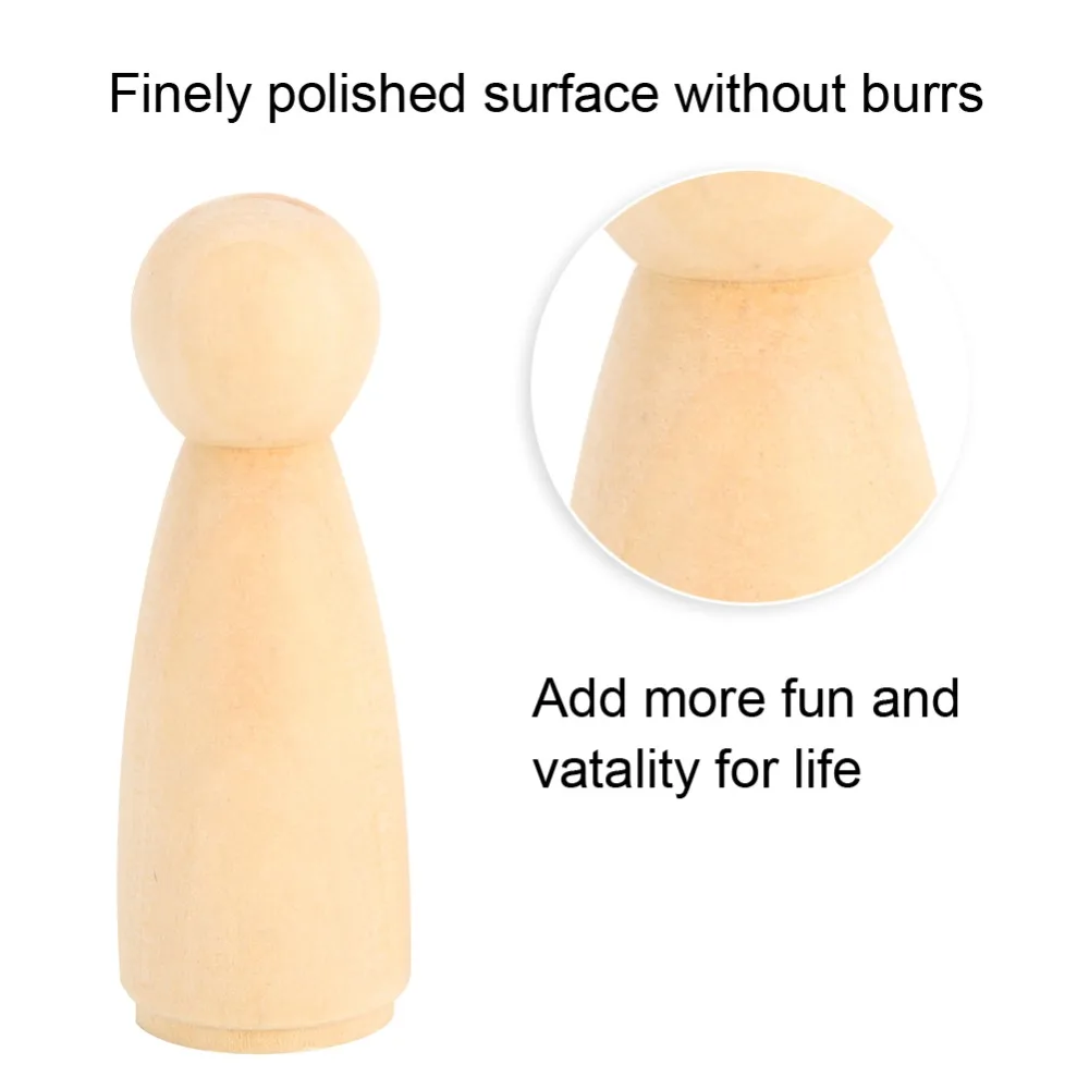 10 قطعة فني 75 مللي متر حجم الوتد الخشبي الدمى الخشب الطبيعي أرقام خشبية دمى ذاتية الصنع Crafts بها بنفسك الحرف