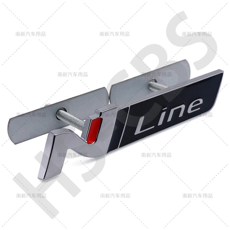 3D Metal N Line Logo Car Front Grille Hood Emblem Grill Badge Sticker Decals For Palisade Tucson Santafe Encino Accent i30 I20 - view 4