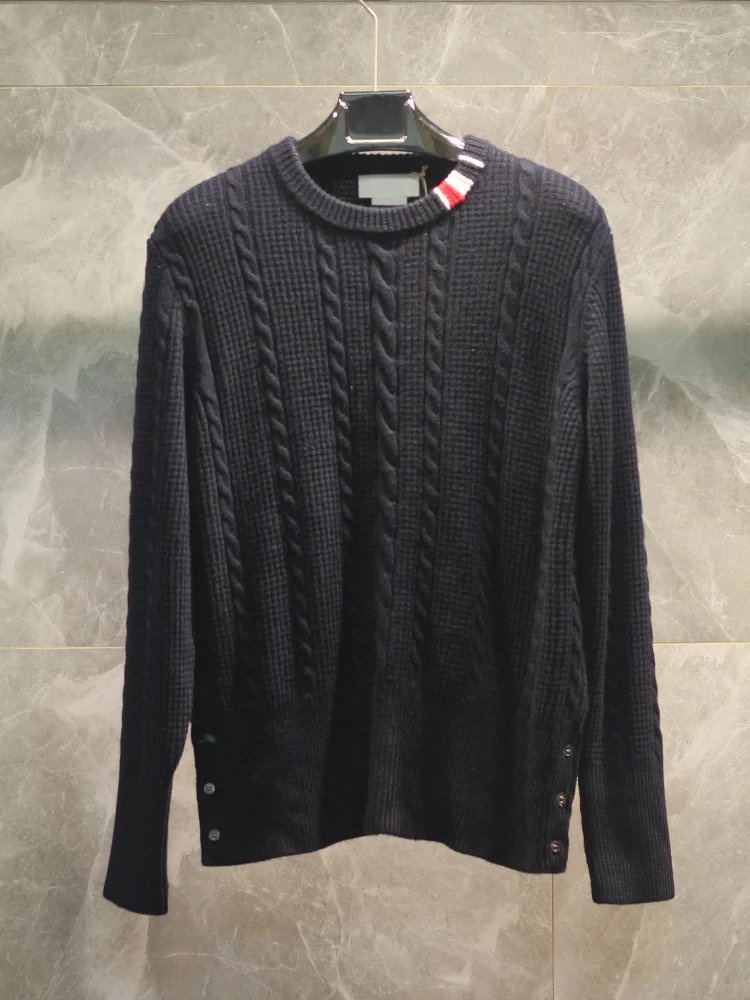 

High-End Autumn Winter New Sle Knitted Wool Sweater Twist Flower round Ne ex Faionable Ci Casual Long Sve Warmth