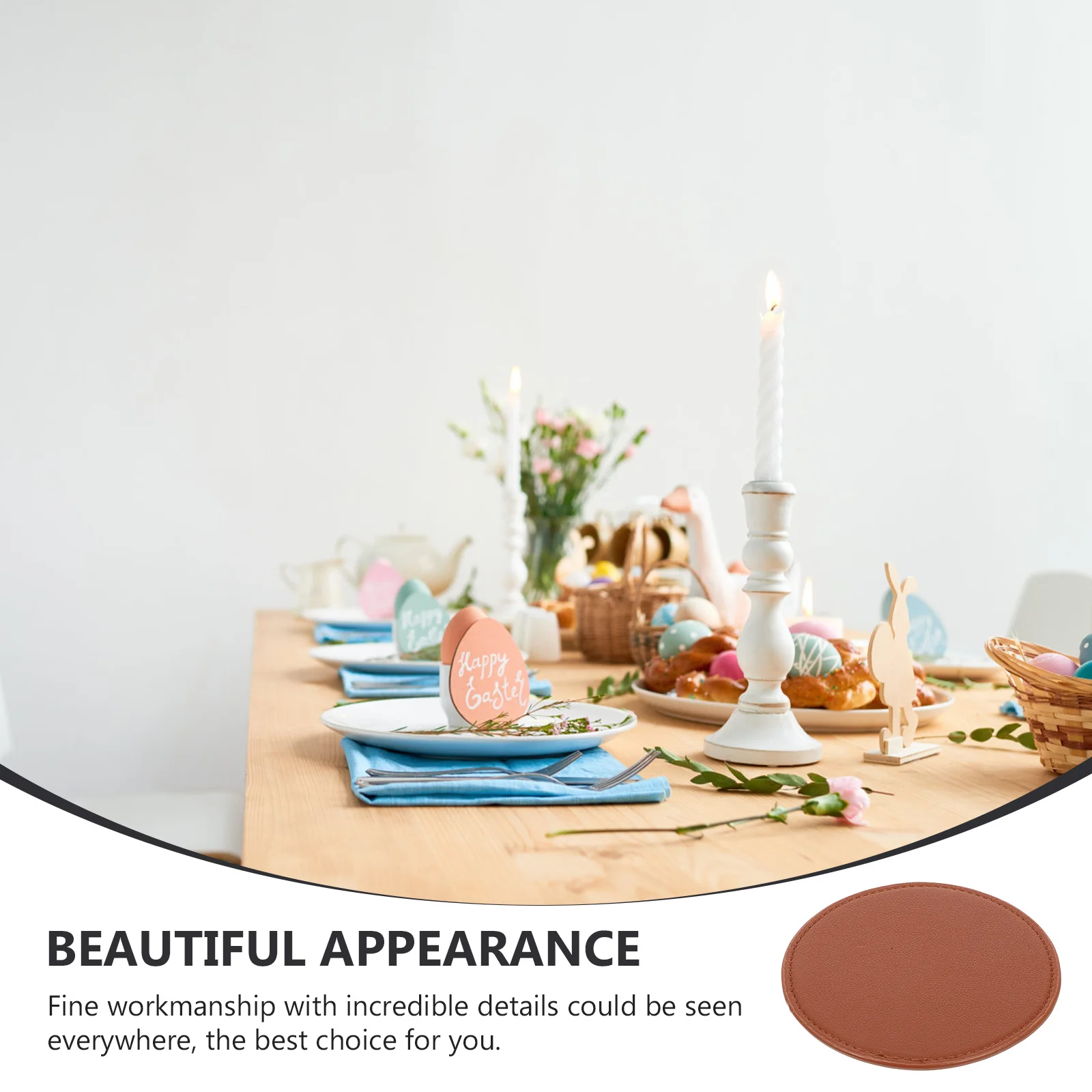 

4Pcs Bunny-Shape Heat Insulation Mats Premium Cloth Material Easter Anti-Scald Placemats Home Decor Anti-Scalding Pad