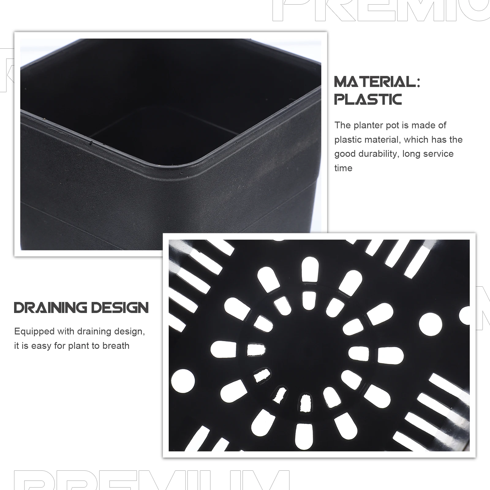 

8 Pcs Root Control Pots Gardening Plants Breathable Flowerpots Square Container Plastic Nursery