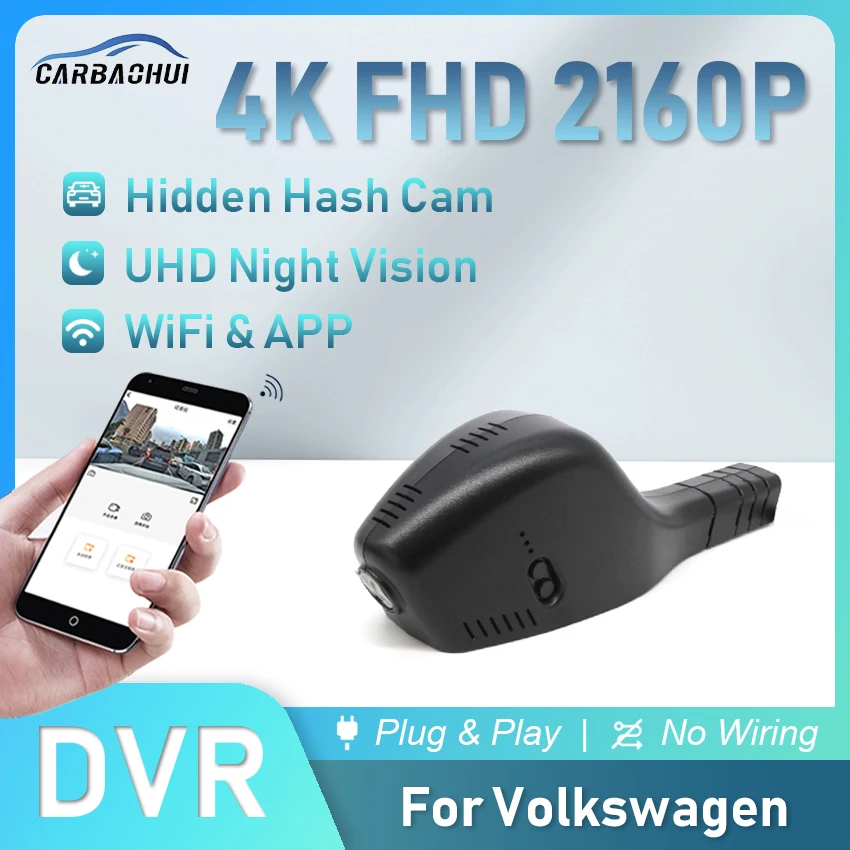 

4K Car DVR Plug and Play Dash Cam HD Camera Video Recorder For Volkswagen VW Magotan\Tiguan\Golf\Sportsvan\T-ROC\Passat DashCam