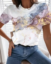 Elegant Loose T-Shirt Woman Fashion Casual T-Shirt Temperament Short Sleeve Woman T-Shirt Holiday Weekend Top