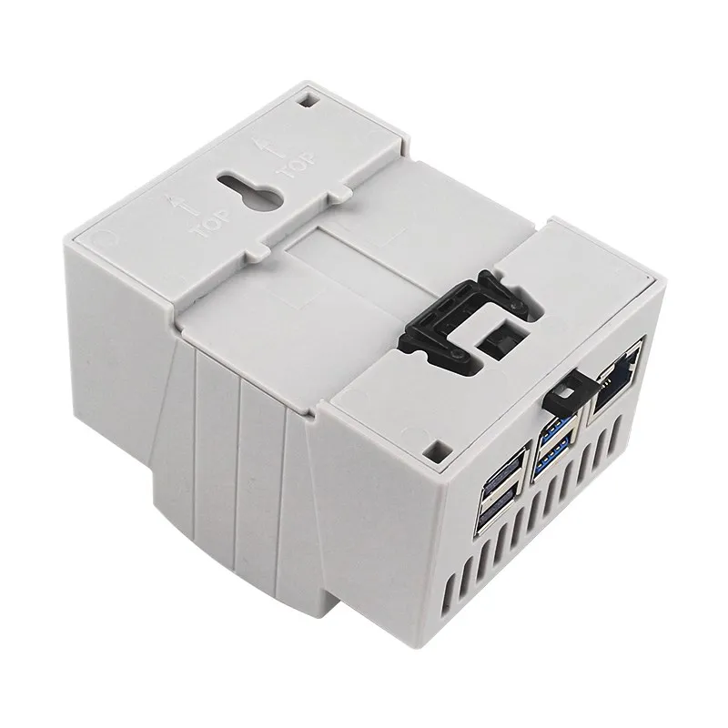 Raspberry Pi 5 ABS Case DIN Rail Box Injection Moduling Protection Shell Optional Cooling Fan for Raspberry Pi 5