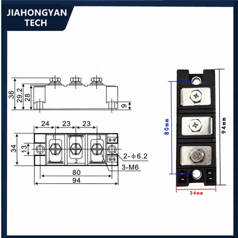 Thyristor module 200A MTC200A1600V 1800V Soft start accessories move to regulator MTC160A MTC182A MTC135A