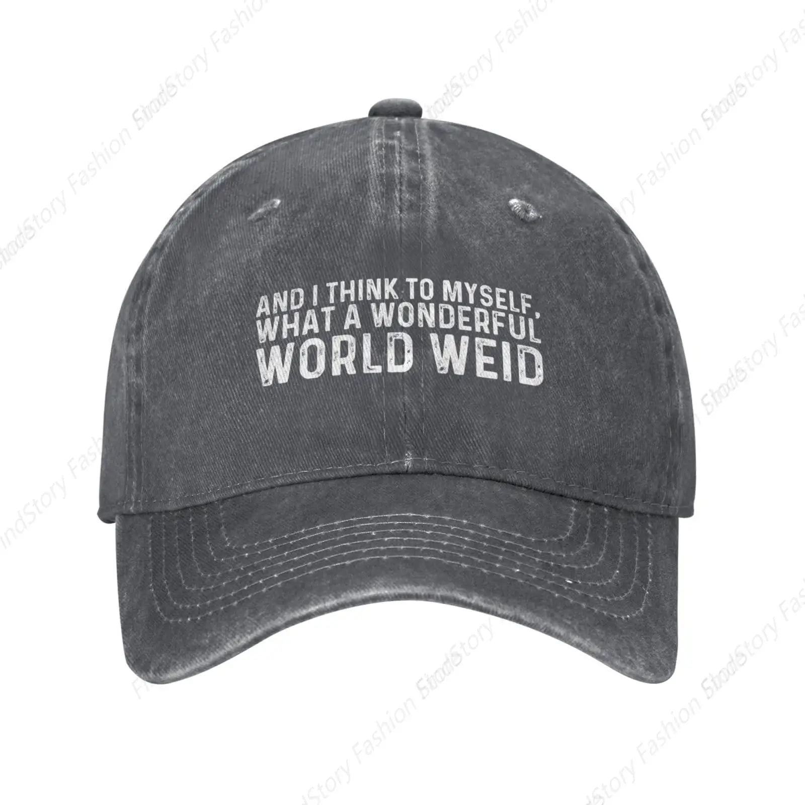 Baseball Cap And I Think To Myself What A Wonderful World Trucker Denim Hats Cotton Golf Dad Hat for Men and Women All Seasons