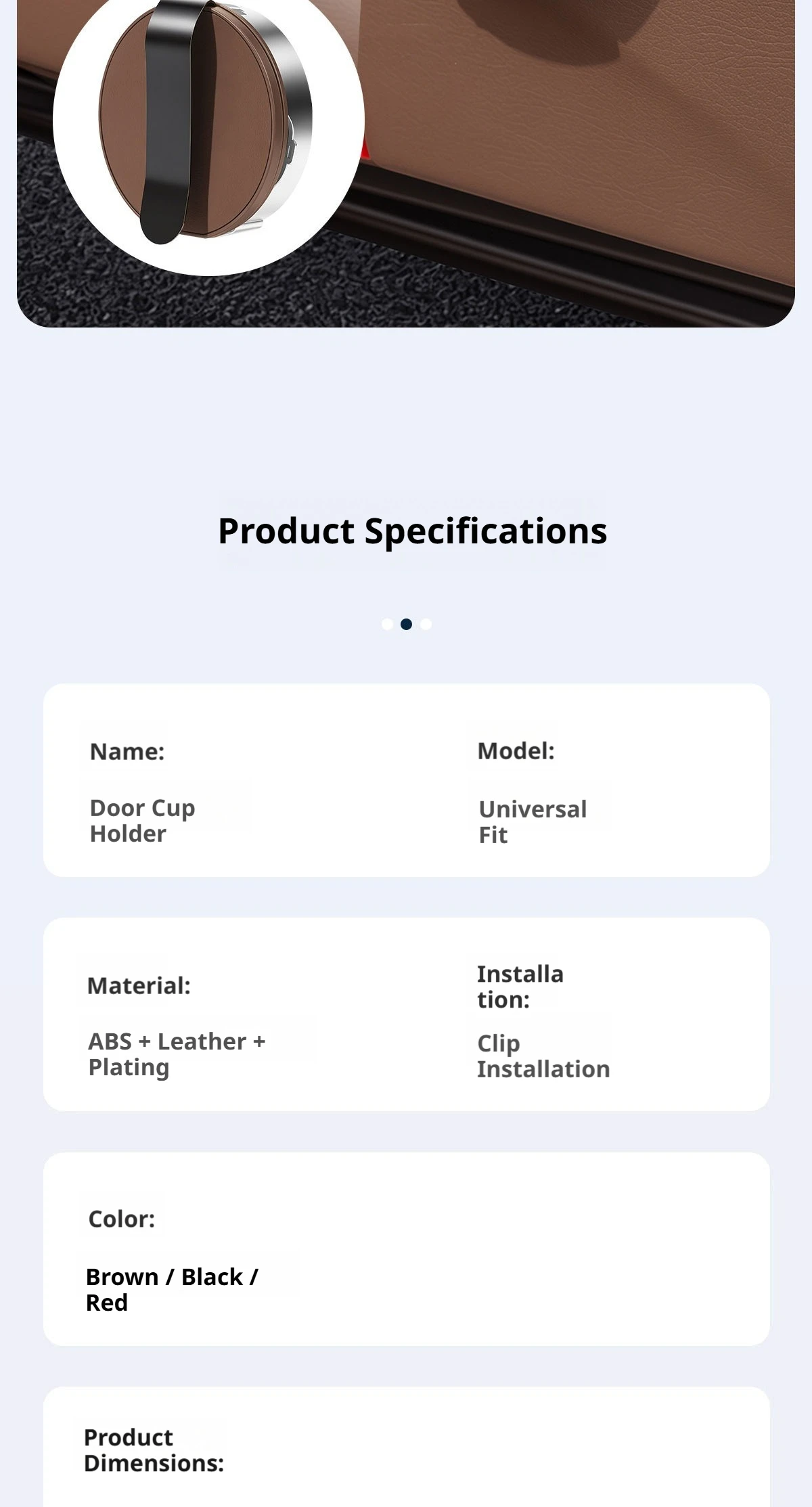 SEAMETAL Auto-Getränkehalter, klappbar, ABS-Design, elastischer Rückenclip, doppelter Verwendungszweck, Türseitenklemme, Handyhalterung, Innenraum-Aufbewahrungszubehör – Detail 9