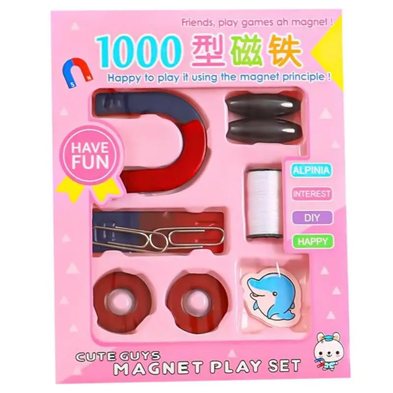 Çocuk için mıknatıslar U şekilli pusula mıknatıs seti D.I.Y Bar halka temel fizik öğrenme yardımları eğitim bilimleri deney aracı oyuncak seti