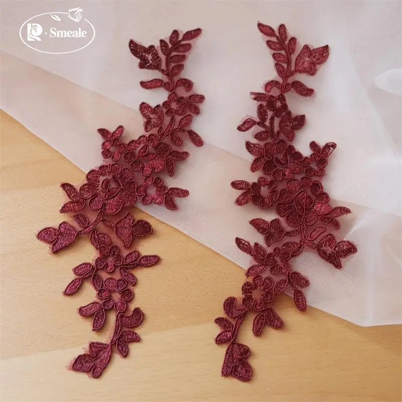 20 Stück/10 Paar Spitzenborte mit glänzenden Pailletten und verspiegelten Blumen. Hochzeitskleid, Hochzeitsschuhe, Kopfschmuck, DIY-Nähzubehör RS253203 – Detail 4