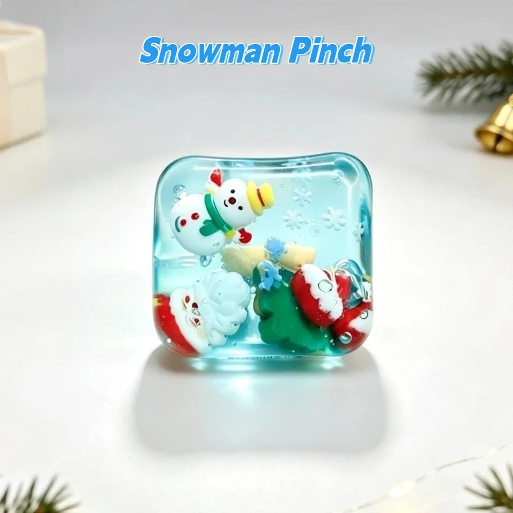 Christmas Tree Christmas Squeezed Cube Santa Claus Squeezing Snowman Pinch Realistic Anxiety Relief Non Rebound Fidget