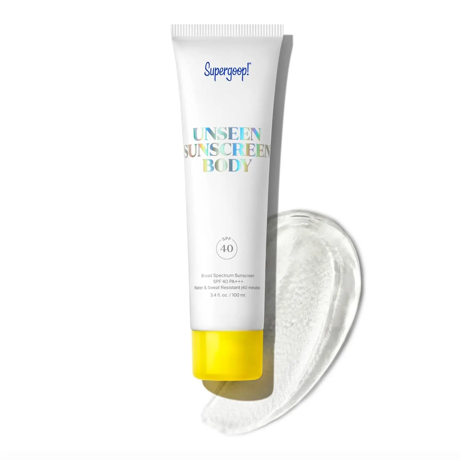

Прозрачный невидимый солнцезащитный крем SPF 40 для тела - легкий, без запаха, водостойкий, для всех типов кожи, 3.4 fl oz