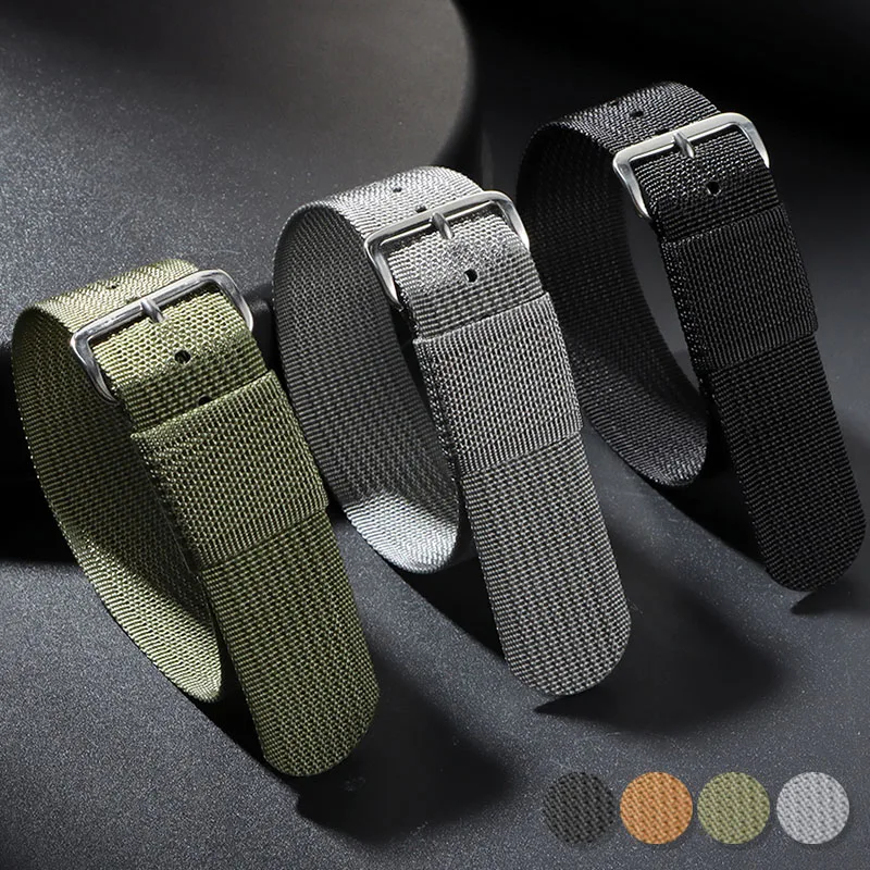 Ribbed Nylon Strap 20mm 22mm Military Canvas Watch Band for Seiko for Huawei Watch Gt5/Gt4/Gt3/Gt2 Bracelet Soft Sport Wristband
