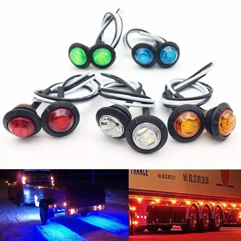 

2PCS 12V LED Side Marker Indicators Light Truck Warning Tail Light Trailer Lorry Car External Clearance Turn Signal Lamp