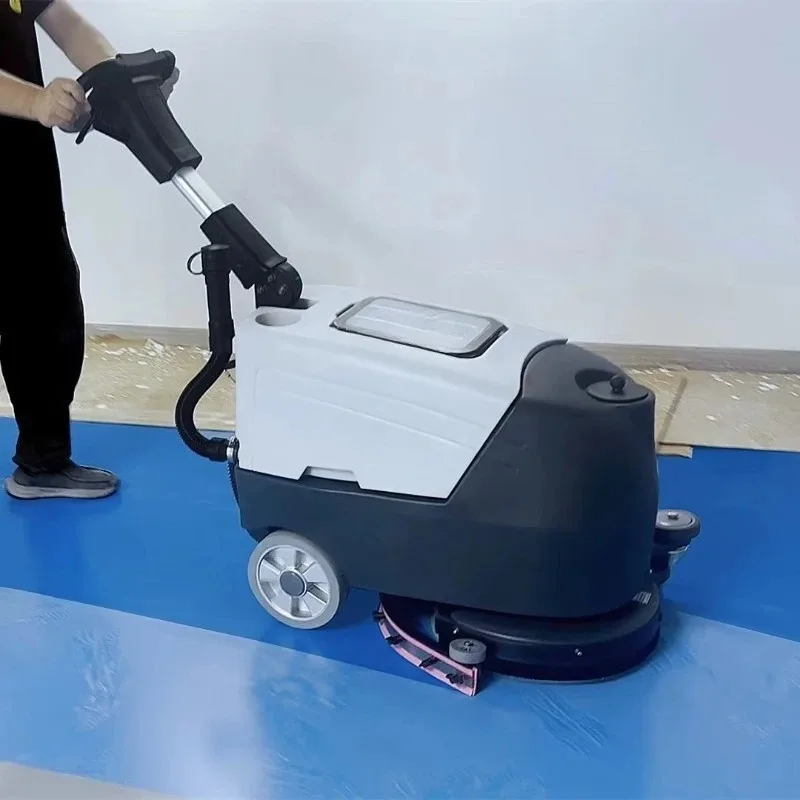 Compact Floor Washing Scrubbing Equipment Workshop Ground Stain Automatic Cleaning Processing Machine