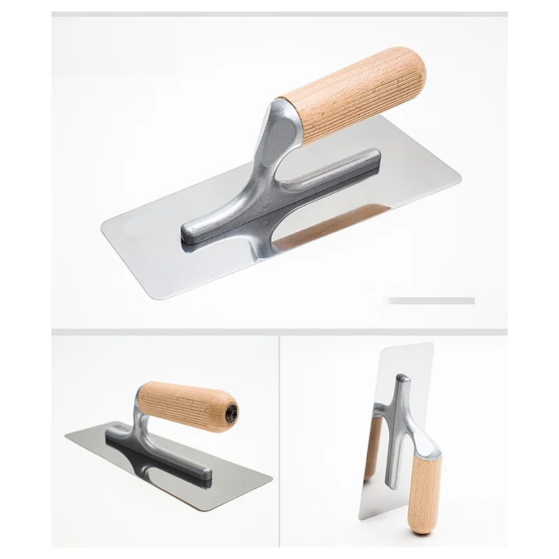 

UISN Polished Stainless Steel Venetian Plaster Trowel Set 3 PC Paint Plastering Finishing Hand Tools