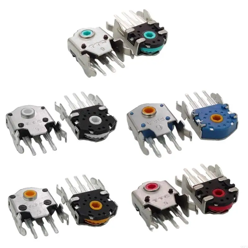 Q6PA 2Pieces Silver Gold Green Redness Cores TTC 9mm Mouse Encoders Mouse Wheel Decoders for G403 G603 G703 Mouse