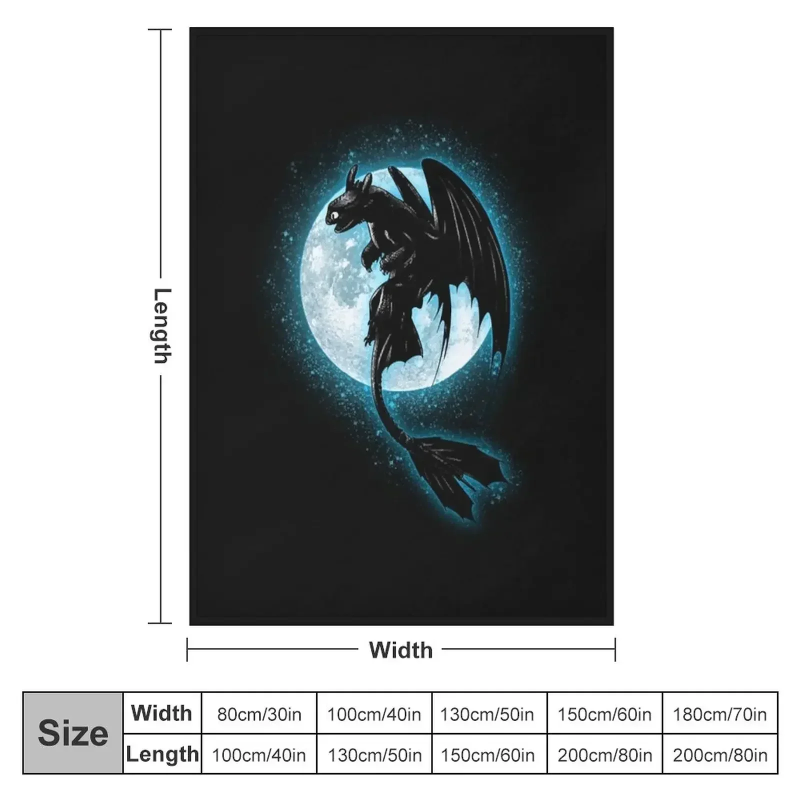 Moonlight Dragon Throw Blanket warm for winter christmas gifts Blankets