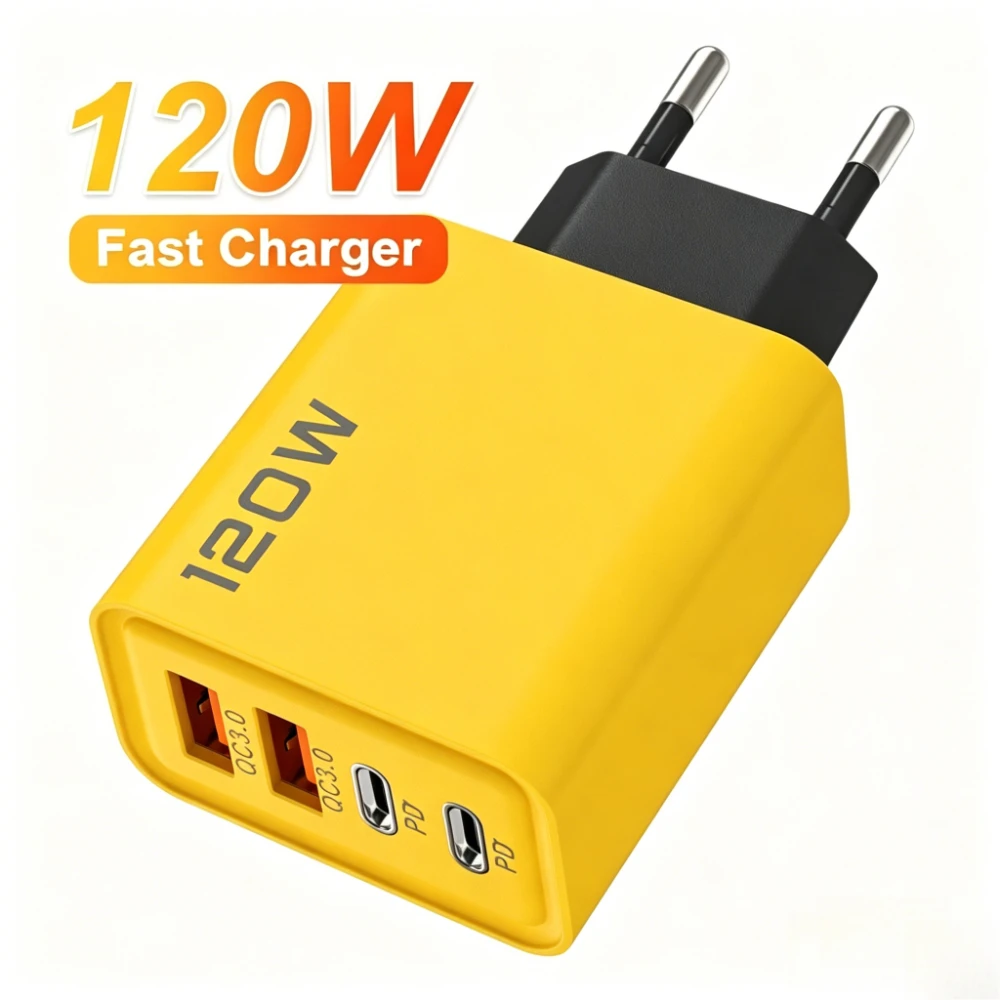 120W USB C Fast Charger Type C Quick Charge 3.0 USB Charger Adapter For iPhone Samsung Xiaomi PD USB Wall Charger Fast Charging