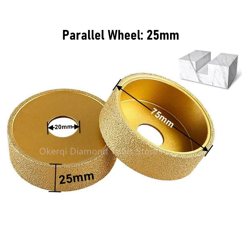 Bohrung 20mm, Durchmesser 3 Zoll/75mm, vakuumgelötetes Diamantschleifrad, parallel geformte Halbrundkanten-Profilschleifscheibe 5-45mm – Detail 8