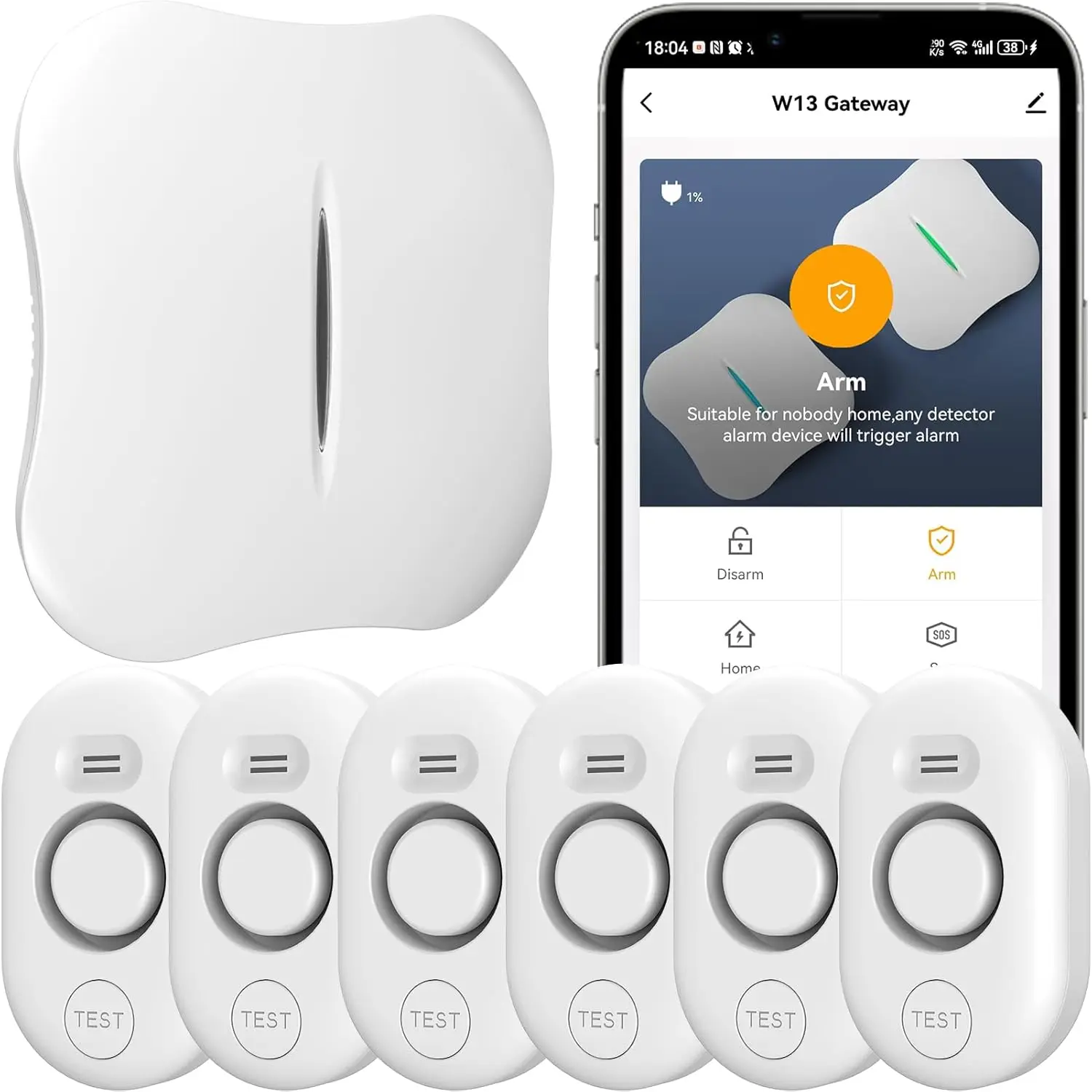 

Умный Wi-Fi детектор протечек воды с оповещениями через приложение, шлюзом 2,4 ГГц и 6 датчиками для защиты дома от затоплений