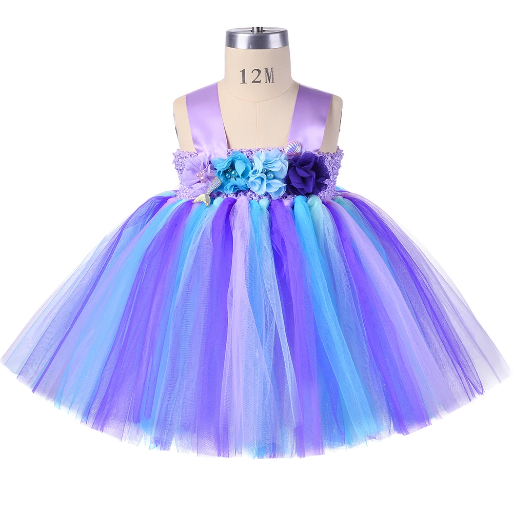 Baby Girls Little Mermaid Tutu Dress 1 Year Baby Girl Clothes Infant Toddler Princess Costume 1st Birthday Party Dress Outfits