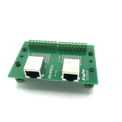 RJ45 Breakout Board with 2 RJ45 Jacks and 2 *8pins terminal blocks with DIN rail mounting foot and panel mounting foot