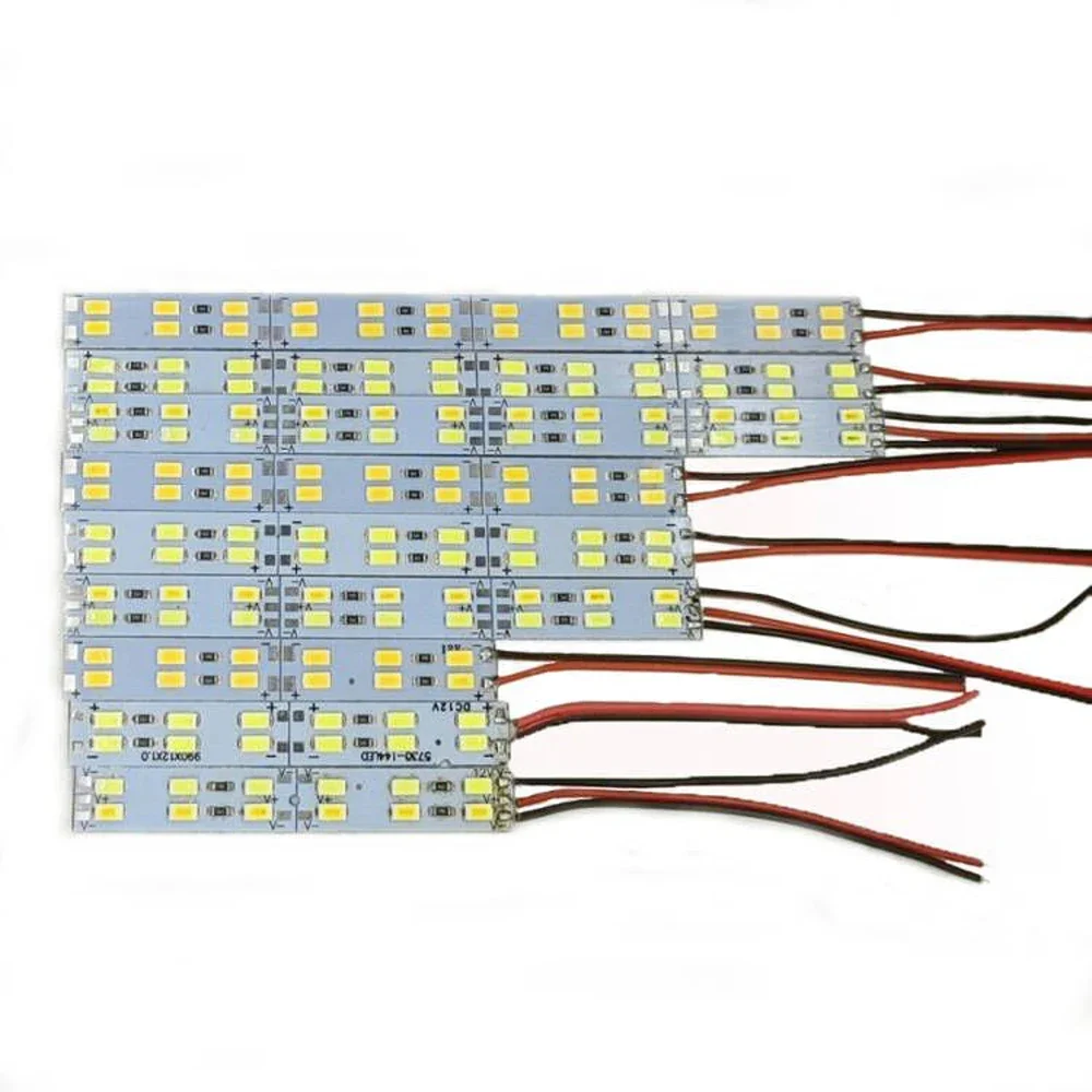 10pcs 12v 24v LED Hard Strip 4cm 8cm 12cm 16cm 20cm Double Row Rigid Bar 3000k 4000k 6000k CCT Car Truck Ship Machine Boat