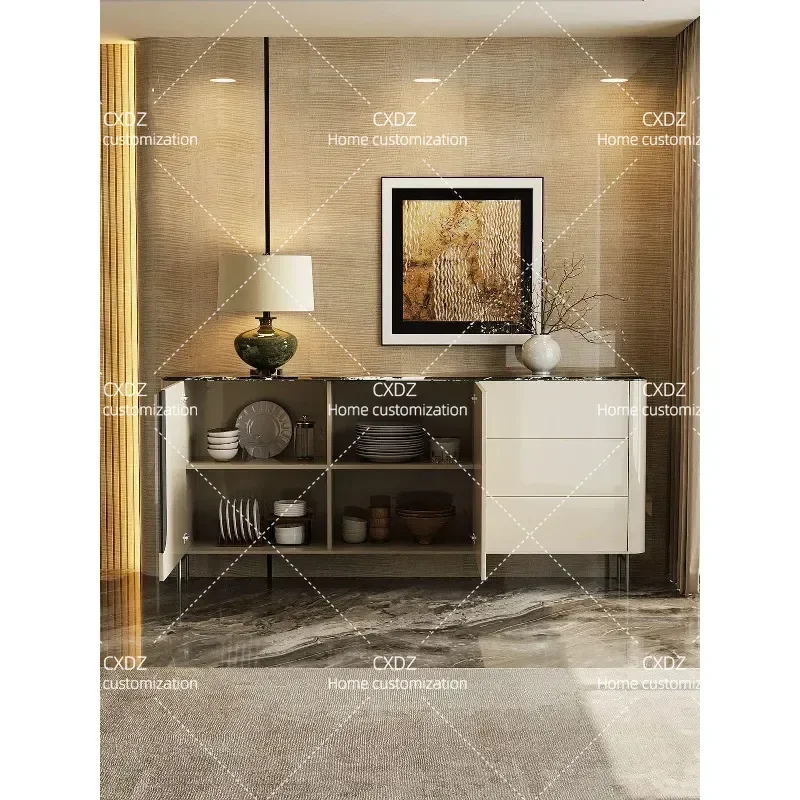 Marble side cabinet Italian minimalist living room partition locker against the wall side cabinet Modern simple entrance