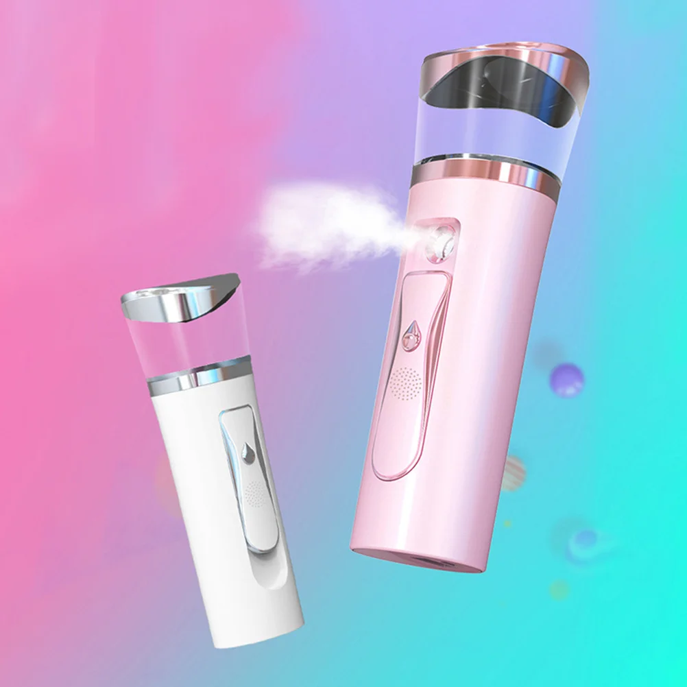 1Set Nano Facial Mister Portable Moisturizing Atomizer USB Rechargeable Large Capacity Skin Humidifier for Face Care