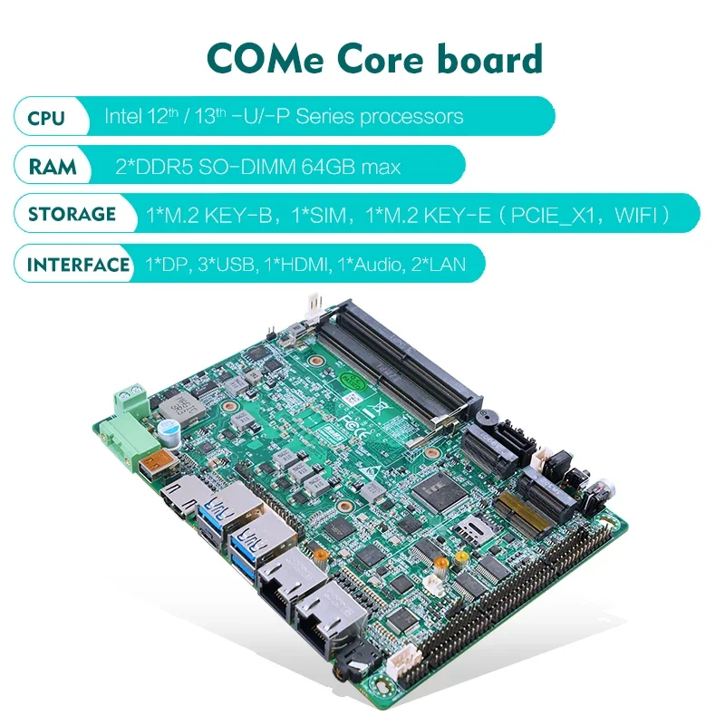 Z-3.5inch PC Mainboard Int 12th Gen I5-1245H 2*Lan DDR5 X86 Linux Single Board Computer 6*COM 1*CAN Industrial Motherboard