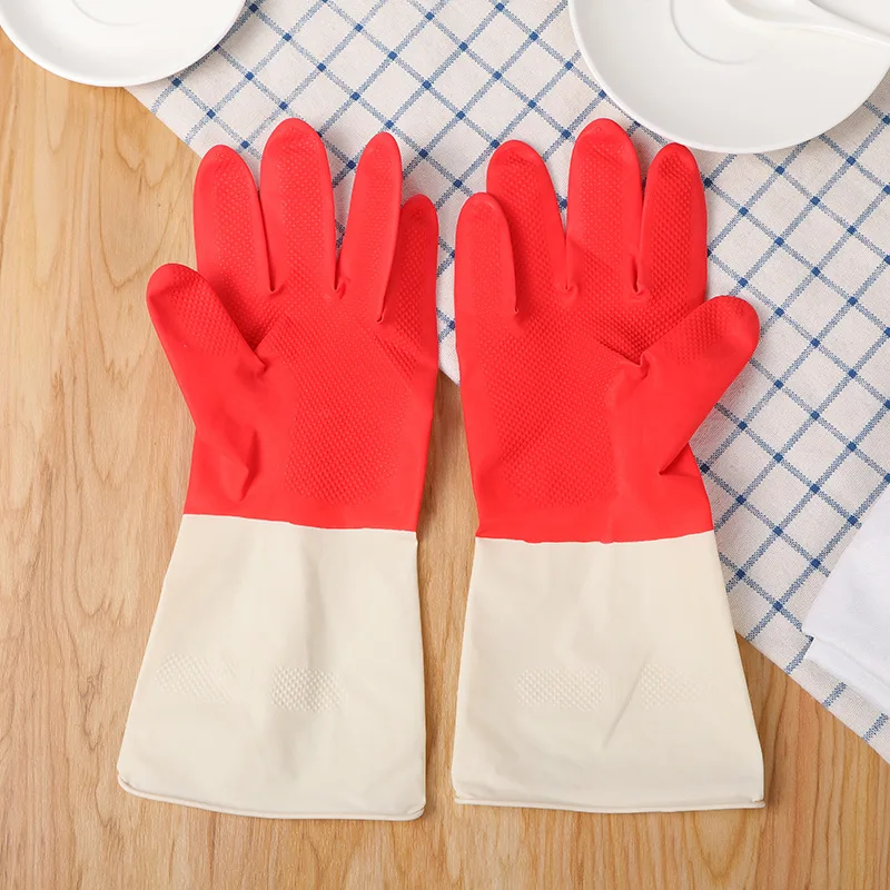 Foreign trade 50g two color love flower latex household gloves dishwashing clothes dry housework waterproof gloves