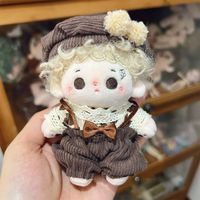 10cm Cotton Doll Clothes Prince Set Autumn Winter Style Starfish Body Wearable Plush Doll Change Retro Skirt Overalls Set