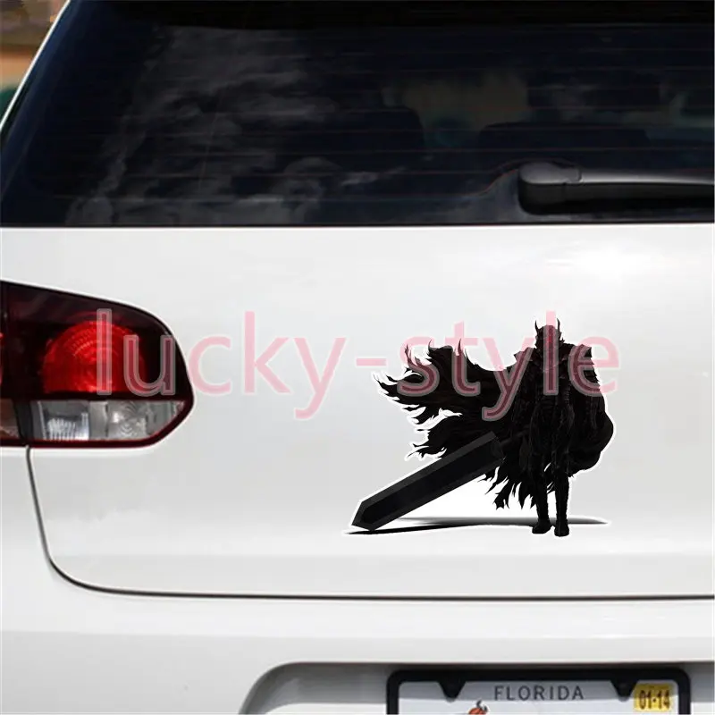 Fashion Coolest Berserk Guts with Cape Car Sticker Funny Motorcycle Car Windows Trunk Laptop Decals PVC Car Decoration