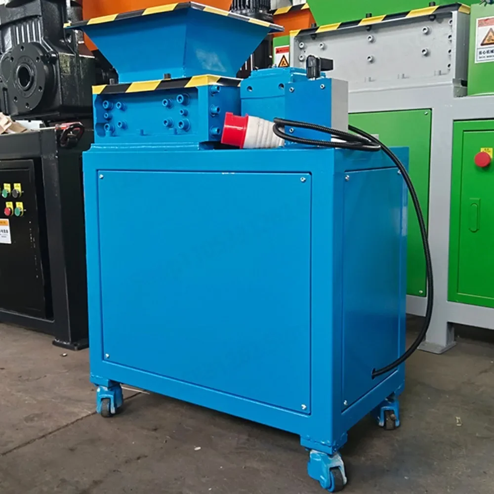 Small Dual Shaft Shredder for Kitchen Waste Plastic Bottles Cans Scrap Material Laboratory Type 180