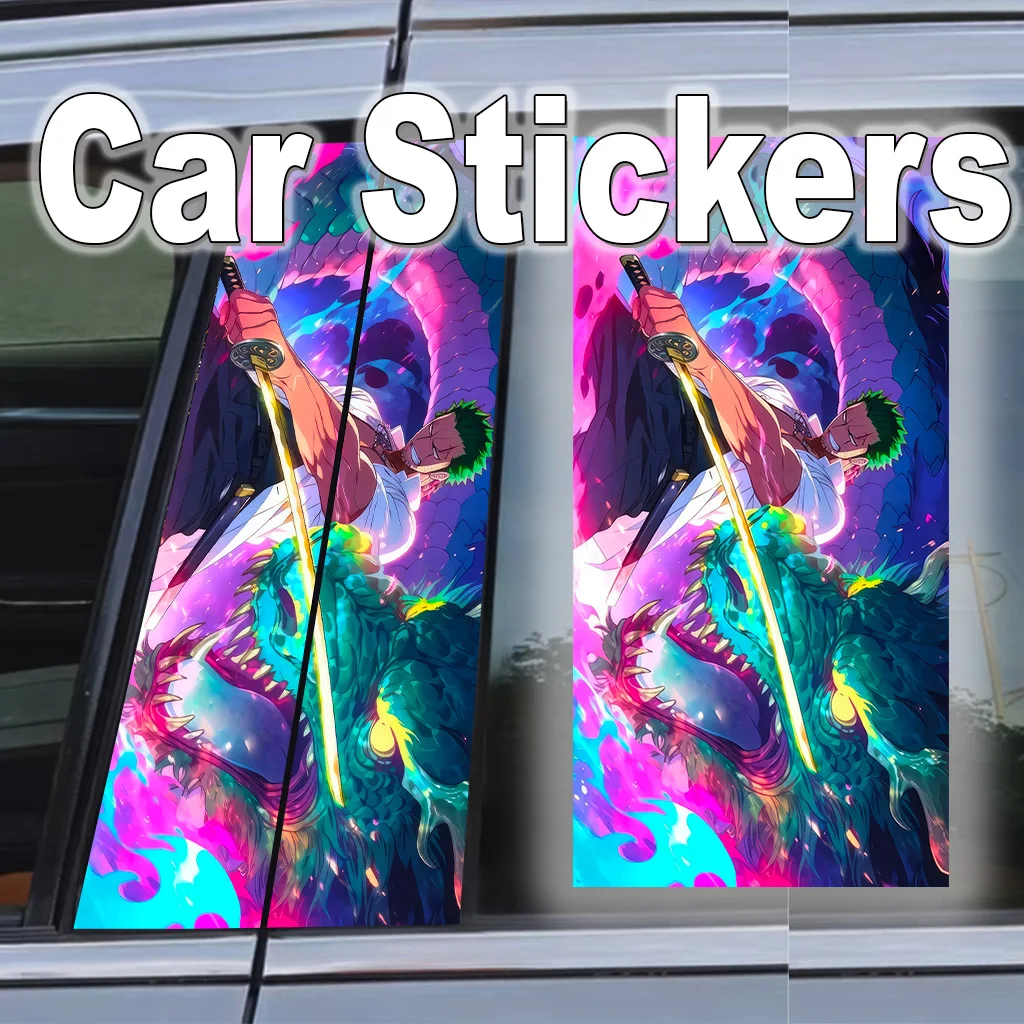 

Zoro B Pillar Sticker One Piece Car Decal Waterproof Peel Stick Scratch Resistant Anime JDM Accessories Self-adhesive Poster
