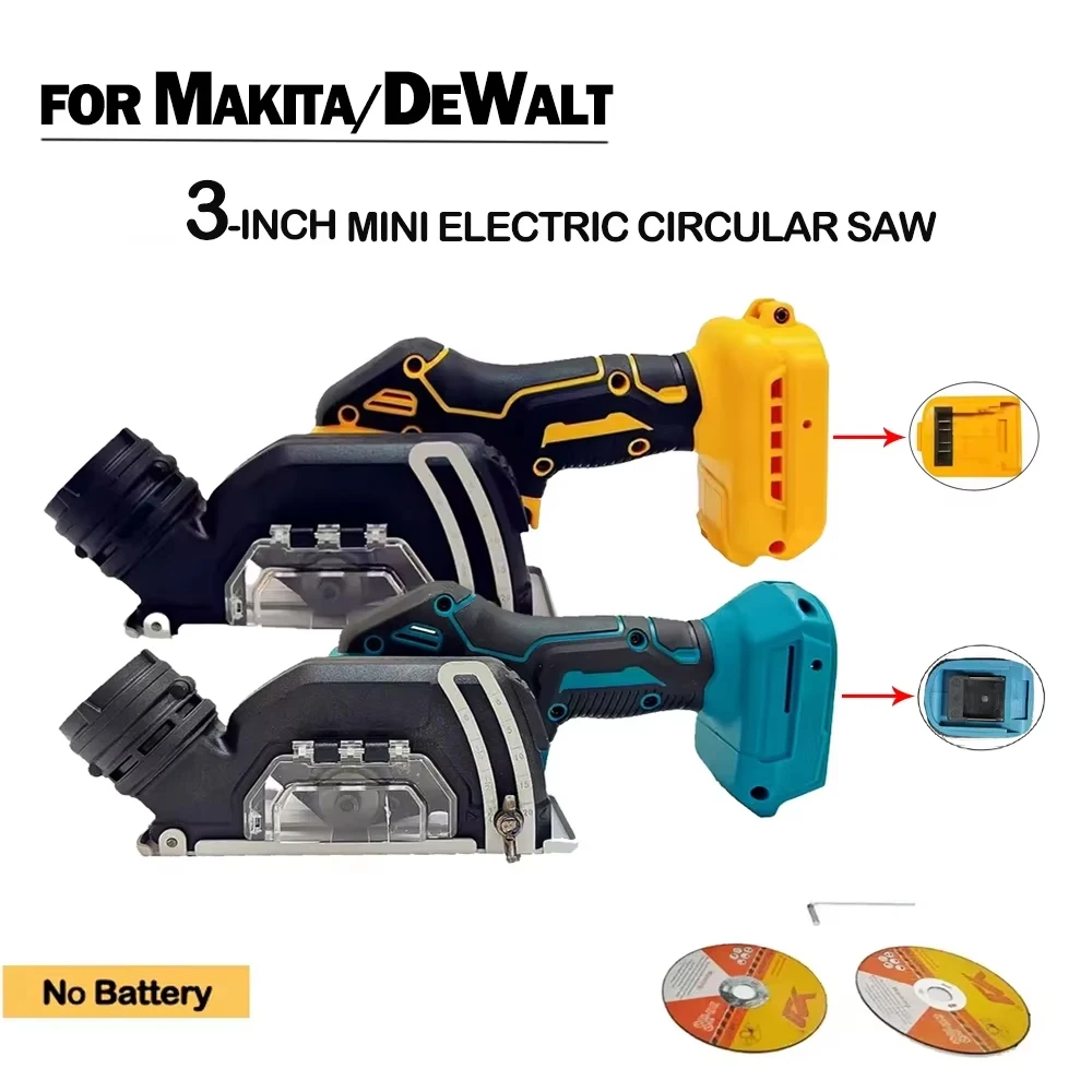 Cordless 3 Inch Mini Angle Grinder Electric Cut off Tool with Circular Saw Power Fit for Makita/Dewalt 20V Battery Pin