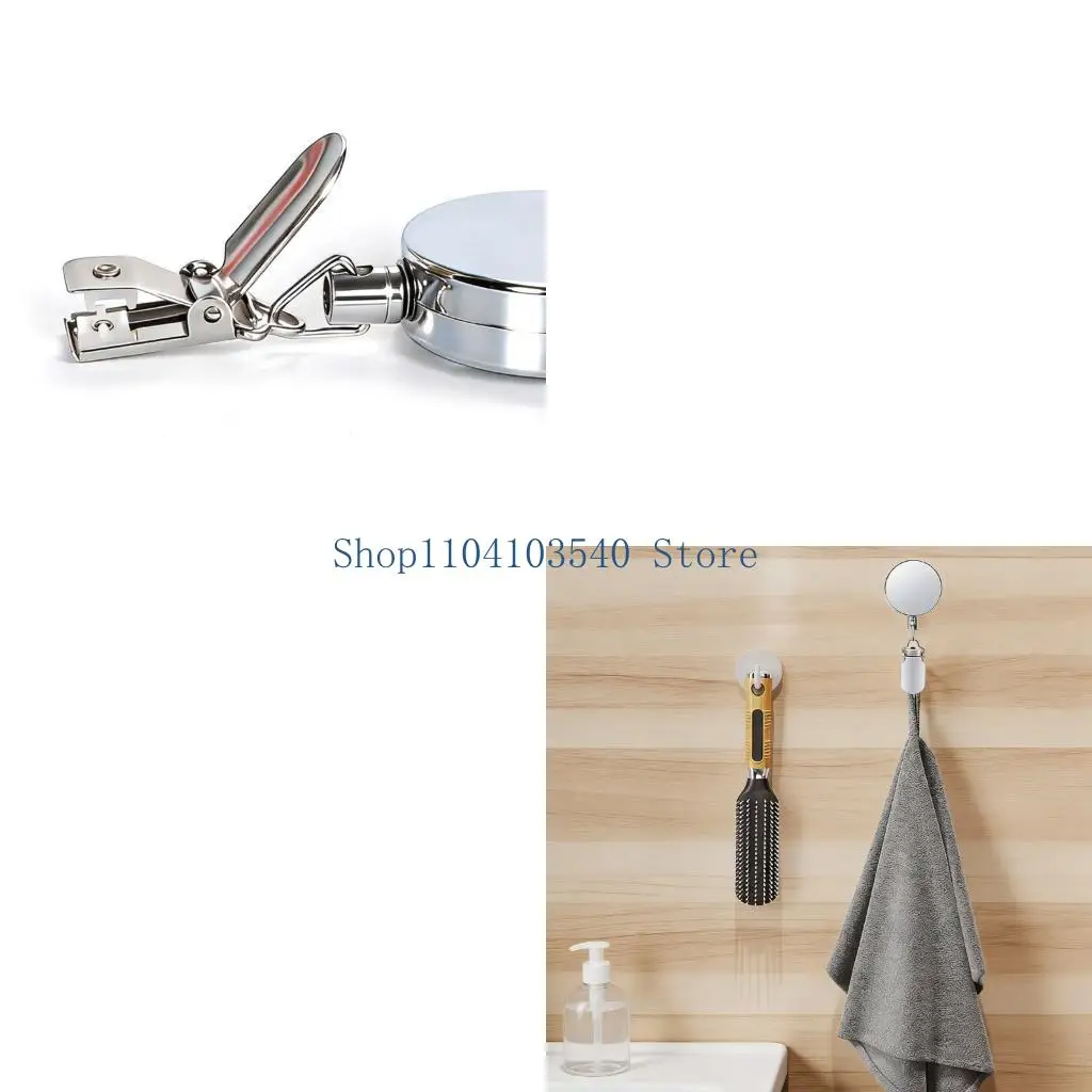 

02DC Automatic Retractable Towel Hook Wall-Mounted Hand Towel Holder With Strong Clip